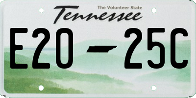 TN license plate E2025C