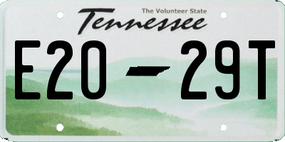TN license plate E2029T