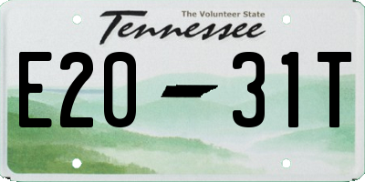 TN license plate E2031T