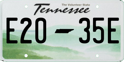 TN license plate E2035E