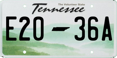 TN license plate E2036A