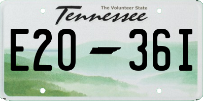 TN license plate E2036I