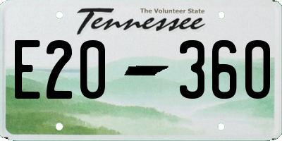 TN license plate E2036O