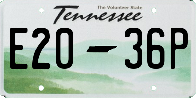 TN license plate E2036P