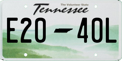TN license plate E2040L