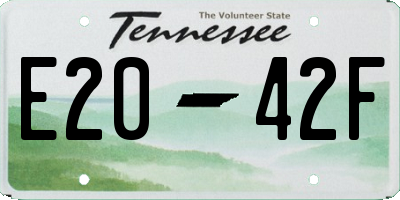 TN license plate E2042F