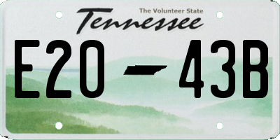 TN license plate E2043B