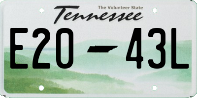 TN license plate E2043L