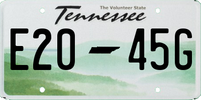 TN license plate E2045G