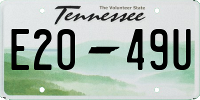 TN license plate E2049U