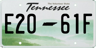 TN license plate E2061F