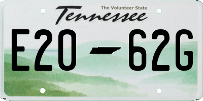 TN license plate E2062G