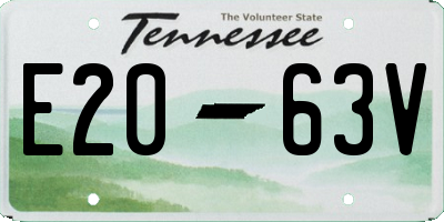 TN license plate E2063V