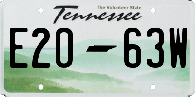 TN license plate E2063W