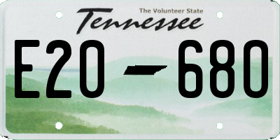 TN license plate E2068O