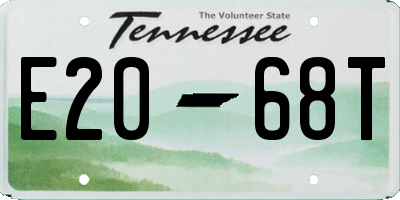 TN license plate E2068T