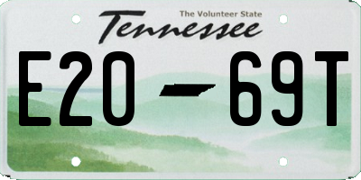 TN license plate E2069T