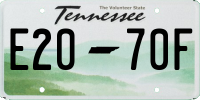 TN license plate E2070F