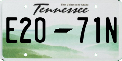 TN license plate E2071N
