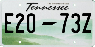 TN license plate E2073Z