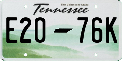 TN license plate E2076K