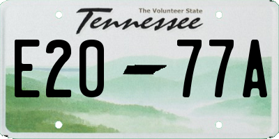 TN license plate E2077A