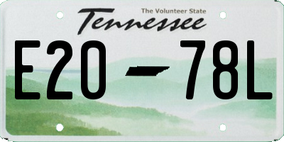 TN license plate E2078L