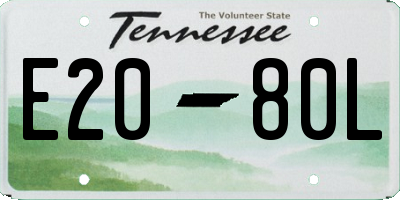 TN license plate E2080L