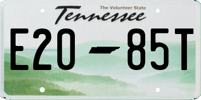 TN license plate E2085T