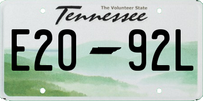 TN license plate E2092L