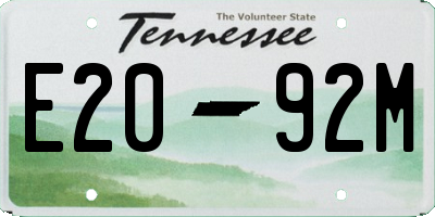 TN license plate E2092M
