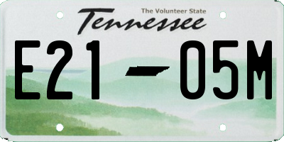 TN license plate E2105M