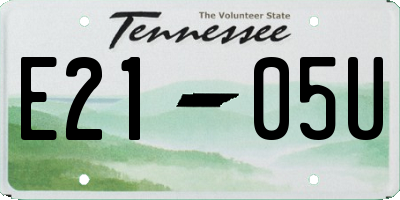 TN license plate E2105U