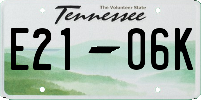 TN license plate E2106K
