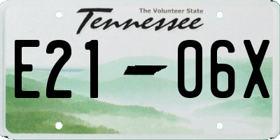 TN license plate E2106X