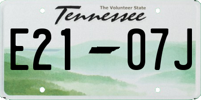 TN license plate E2107J
