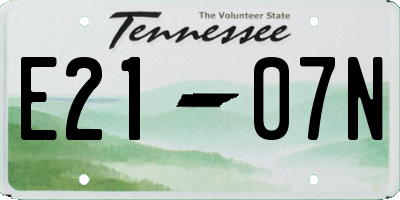 TN license plate E2107N