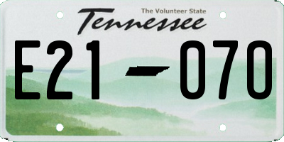 TN license plate E2107O