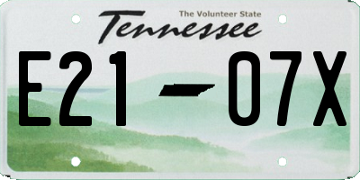 TN license plate E2107X
