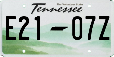 TN license plate E2107Z