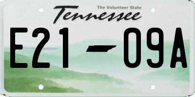 TN license plate E2109A