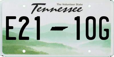 TN license plate E2110G
