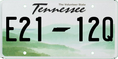 TN license plate E2112Q