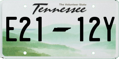 TN license plate E2112Y