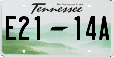 TN license plate E2114A