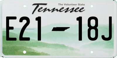 TN license plate E2118J