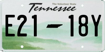 TN license plate E2118Y