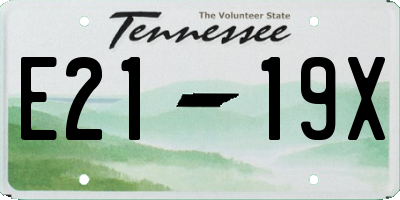 TN license plate E2119X