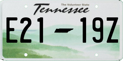 TN license plate E2119Z