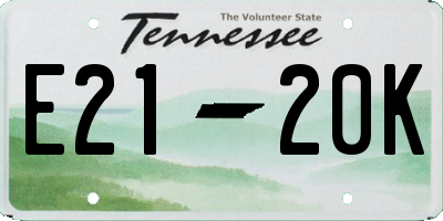 TN license plate E2120K